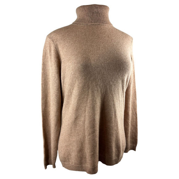 Cashmere Charter Club Luxury Turtleneck Pullover Sweater Brown Women's Size XL - Picture 3 of 12